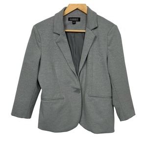 Original Nicole Miller Womens Size Medium Grey Blazer 3/4 Sleeve Career